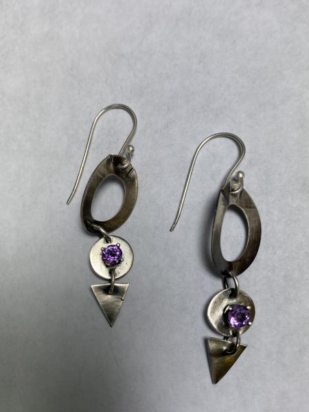 Layered sterling earrings with Amethyst picture