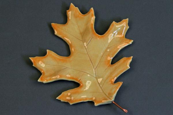 Red Oak Leaf- Handmade Ceramic