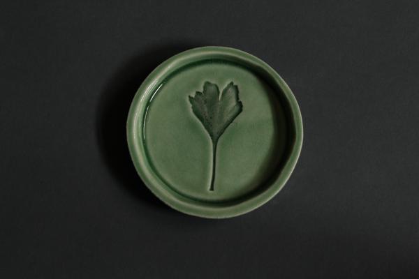 Ginkgo leaf Small Round Dish-Handmade Ceramic Small Dish