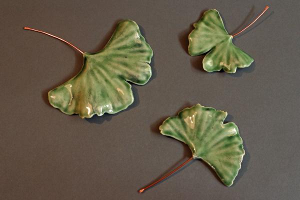 Ceramic Ginkgo Hanging Wall Leaves