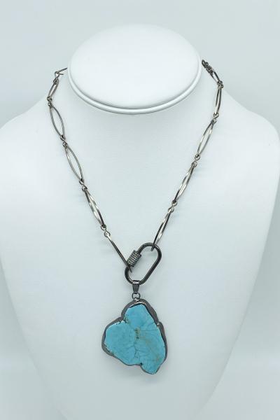 carabiner-lock-necklace-with-turquoise-howlite-pendant picture