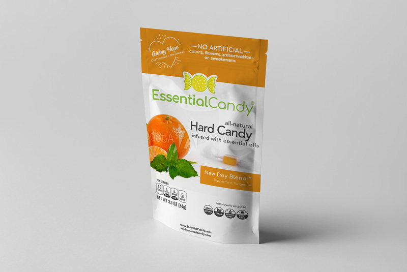 NEW DAY BLEND HARD CANDY WITH PEPPERMINT AND TANGERINE
