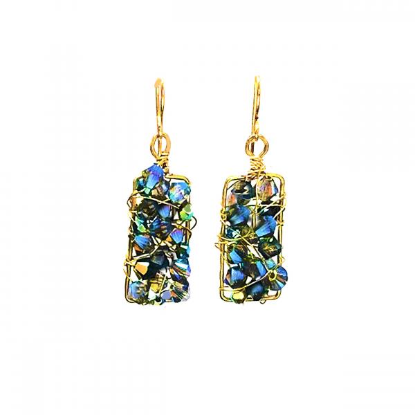 Swarovski Crystal Rectangular Blue Dangles