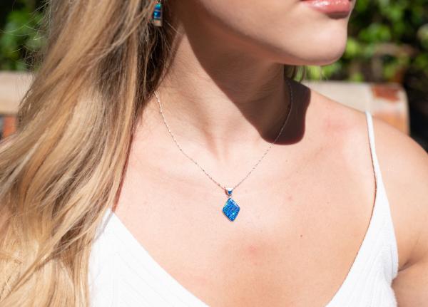 Caribbean Blue Opal Earrings #571sm picture