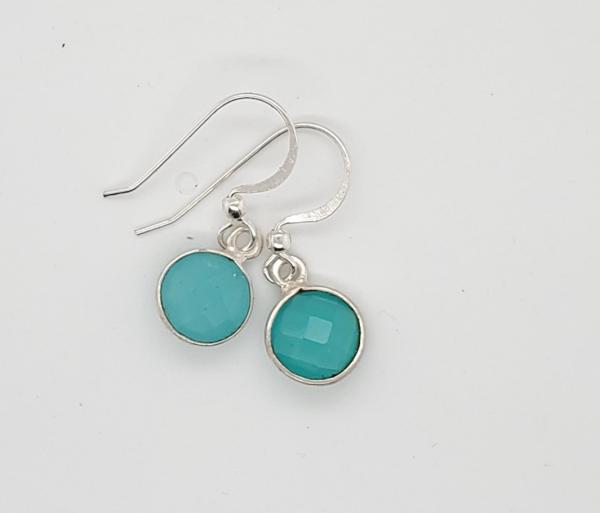 Petite Chalcedony Earrings, Sterling Silver Metal picture