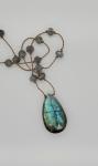 Labradorite Pendant Silk Necklace