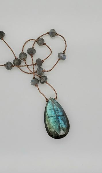 Labradorite Pendant Silk Necklace picture