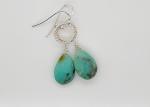 Peruvian Opal Tear Drop Earrings Sterling Silver