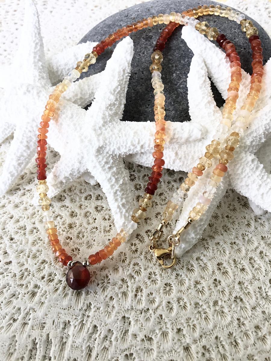 Mexican Fire Opal Beaded Necklace picture