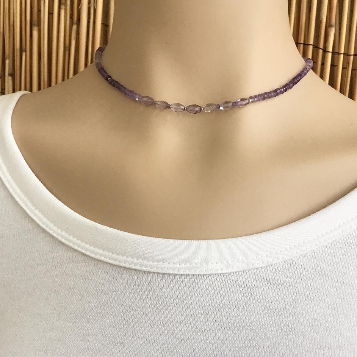 Amethyst Beaded Choker Necklace picture