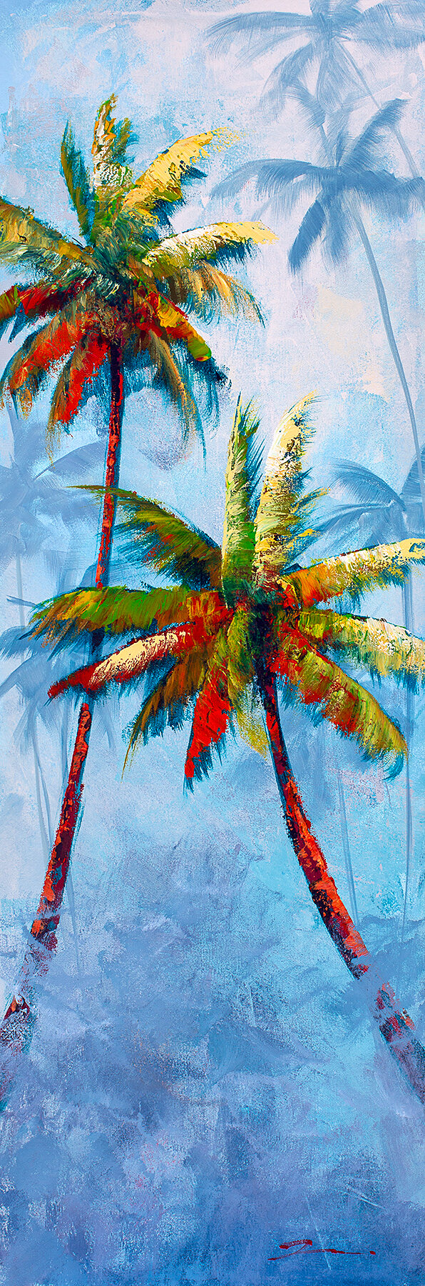 Salty Breeze 12x36Salty Breeze is an original acrylic painting by Rosa Chavez on a gallery wrapped canvas measuring 12" x 36" x 1.5". Tropical Paradis
