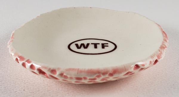 Tiny plate with "WTF" picture