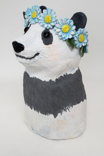 Patsy the Panda Bear Wearing a Daisy Headband picture