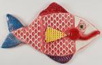 Red Scaled Ceramic Fish