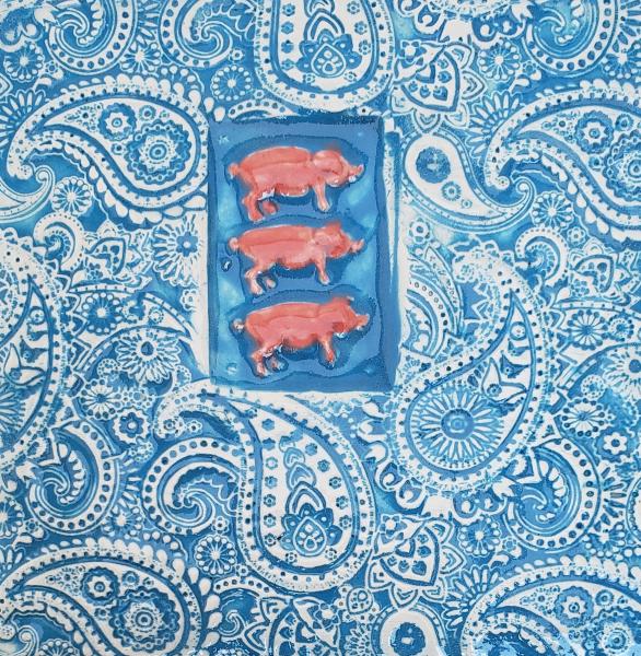 Three Little Pigs 4x4 Ceramic Tile