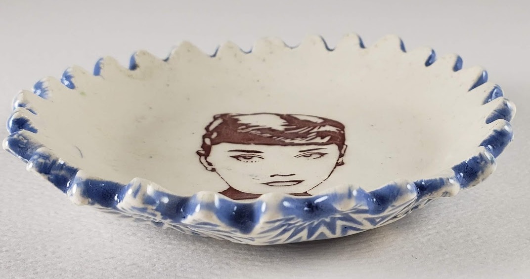 Tiny plate with Audrey Hepburn picture