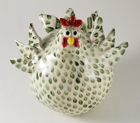 Green and White Chicken Large