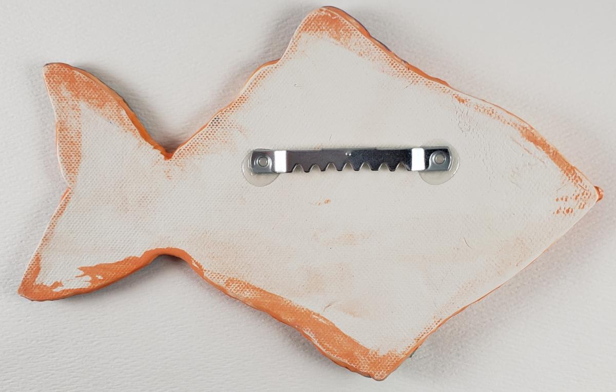 Orange Swirled Ceramic Fish picture