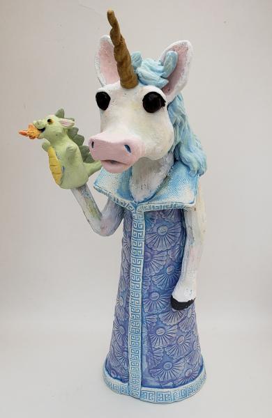 Unicorn with Dragon Puppet Sculpture picture