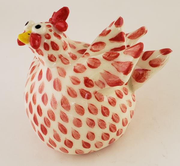 Red and White Chicken Shaker #1 picture