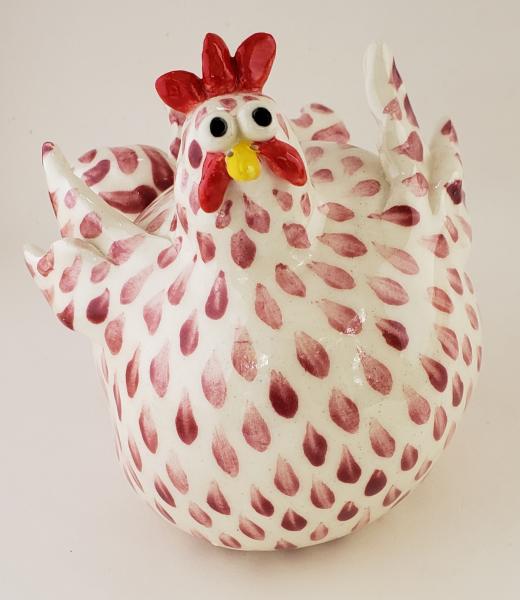 Maroon and White Chicken Medium picture