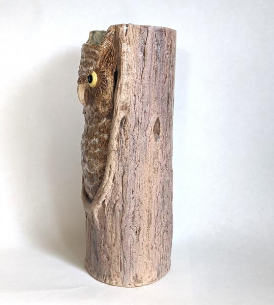 Owl in Tree Trunk Vase picture