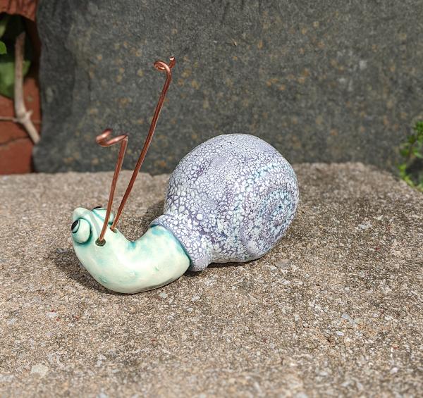 Whimsical Purple Snail with Copper Antennae picture