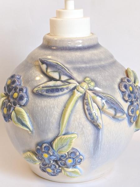 Lavender Blue Dragonfly Flower Soap Pump picture