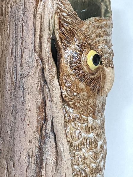 Owl in Tree Trunk Vase picture