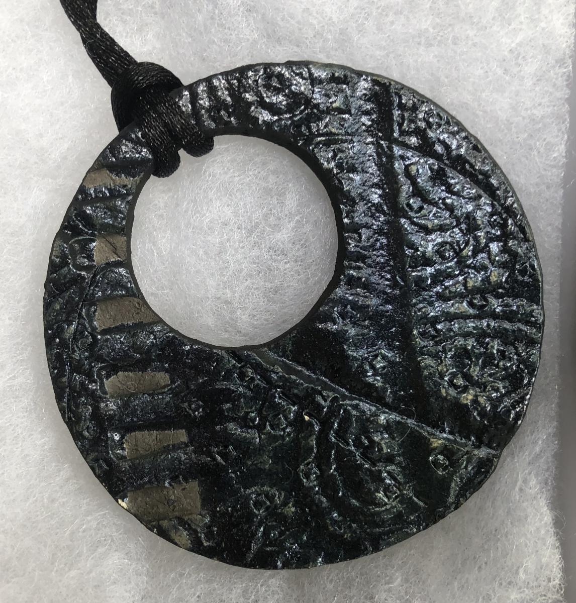 2 1/2” donut with 15” l black satin cord picture