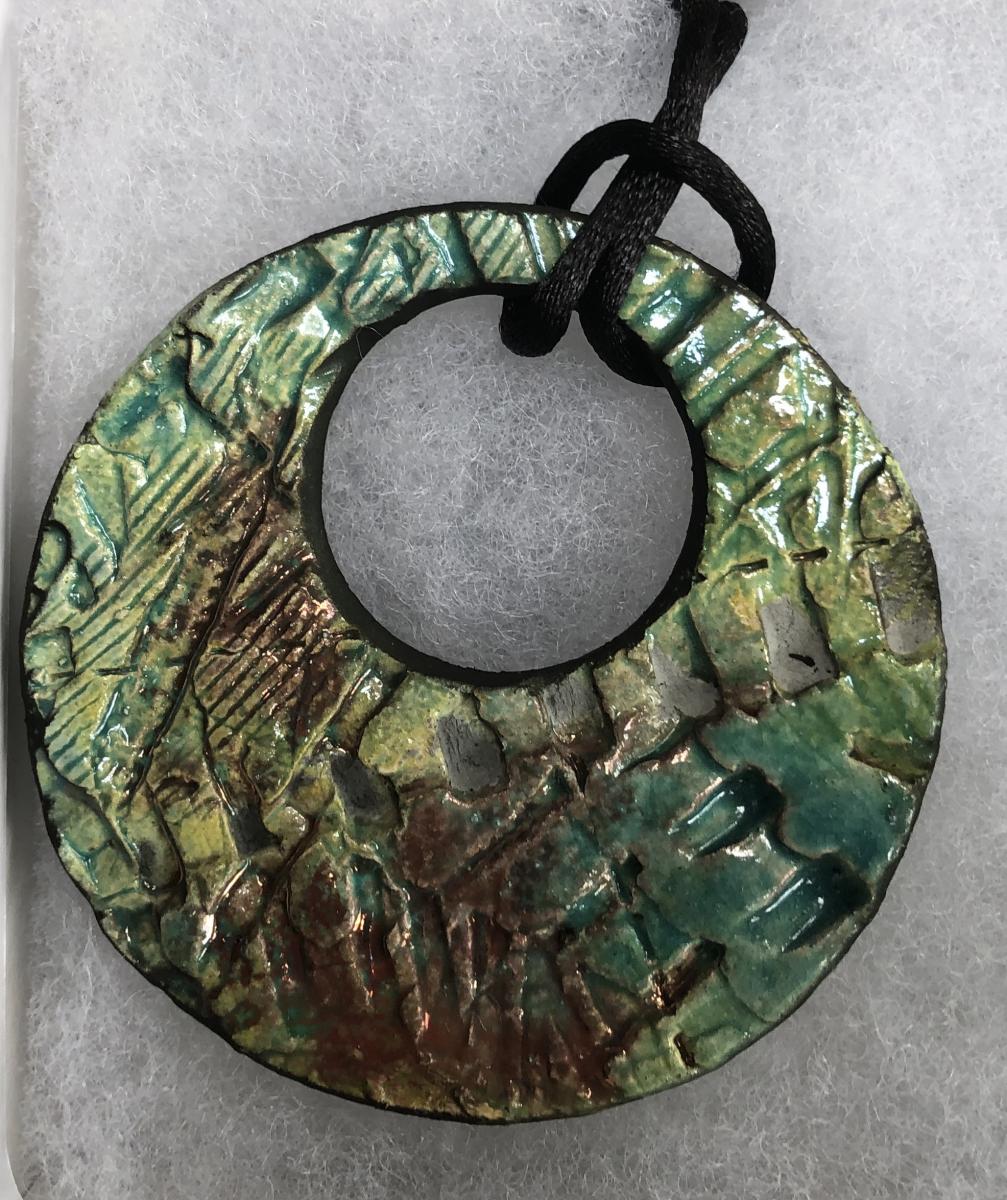 2 1/2” donut with 15” l black satin cord picture