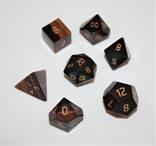 16 mm Red Tiger's Eye Gemstone Dice Set