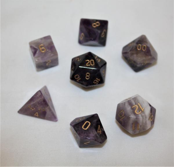 16 mm Amethyst Gemstone Dice Set