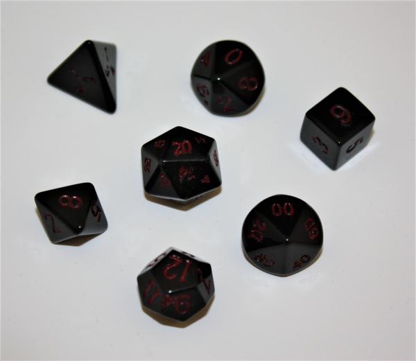 14 mm Obsidian Gemstone Dice Set