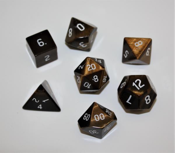 16 mm Yellow Tiger's Eye Gemstone Dice Set