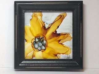Small sunflower - Alcohol ink