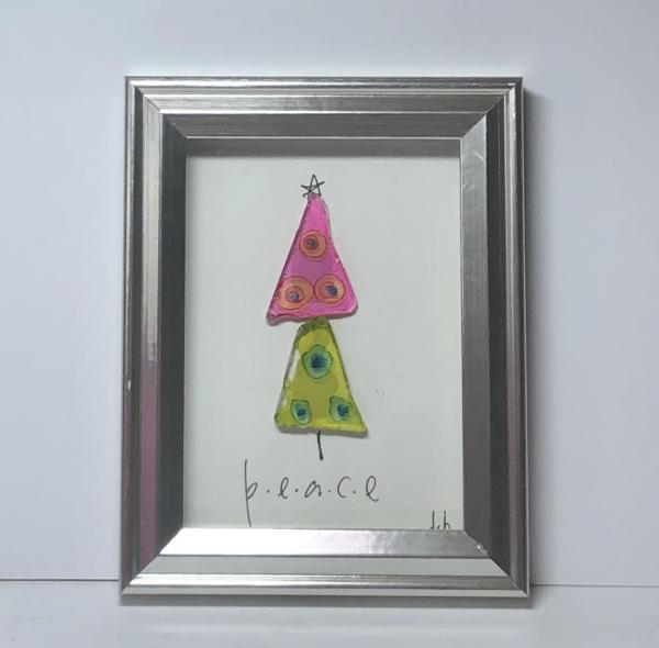 Funky colored Christmas trees picture