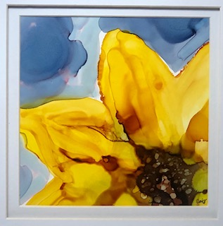 Sunflower - Alcohol ink picture
