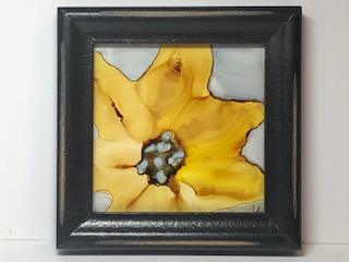 Small sunflower - Alcohol ink picture