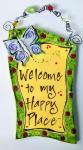 Welcome Plaque with Blue Butterfly