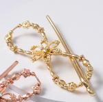 Open Flower gold tone - S