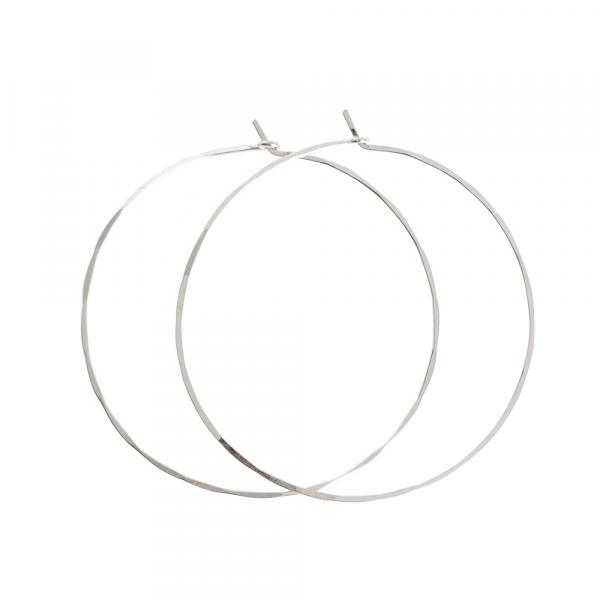 Sterling Silver Hammered Hoops picture