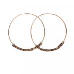 Brown African Bronze Beaded Hoops