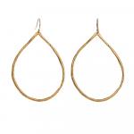 Gold Hammered Teardrop Earrings