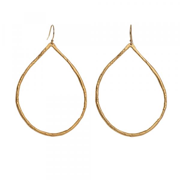 Gold Hammered Teardrop Earrings