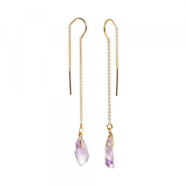 Amethyst Thread Earrings