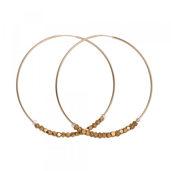 Gold African Beaded Hoops picture