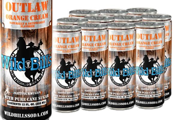 Outlaw Orange Cream – Creamy, Pure Cane Sugar Soda Pop – Case Pack, (12) 12 OZ Sleek Cans