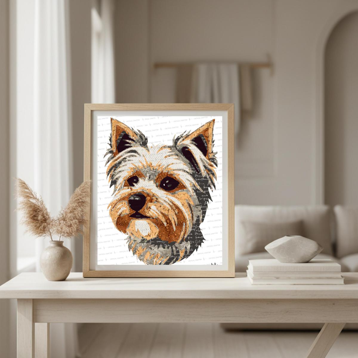 Yorkie Paper Collage Art Print | Yorkshire Terrier Wall Art (Instant Download) picture
