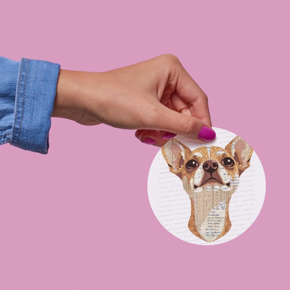Chihuahua Paper Collage Art Print | Yorkshire Terrier Wall Art (Instant Download) picture